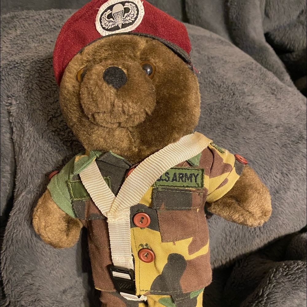 2 Vintage 1989 Bear Force Of America U.S. Army Plush 10”